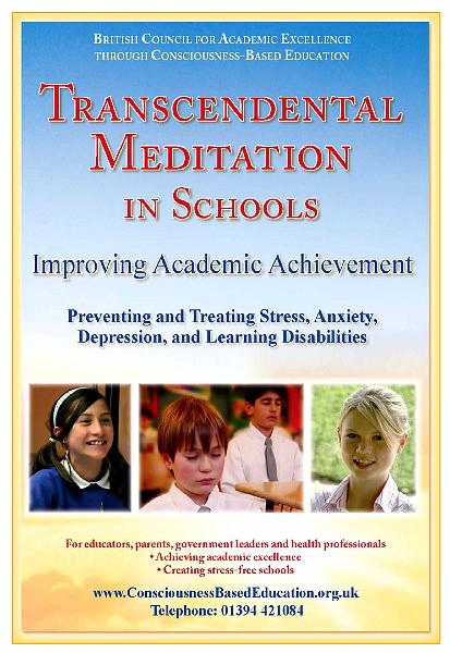 1 CBE-UKp1.jpg - Consciousness-Based Education brochure shows benefits of the Transcendental Meditation Technique for teachers and administrators.